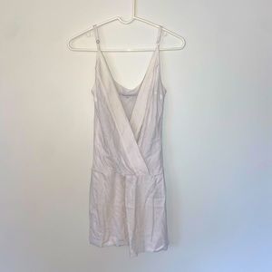 Black Halo White Mini Dress with Textured V-Neck